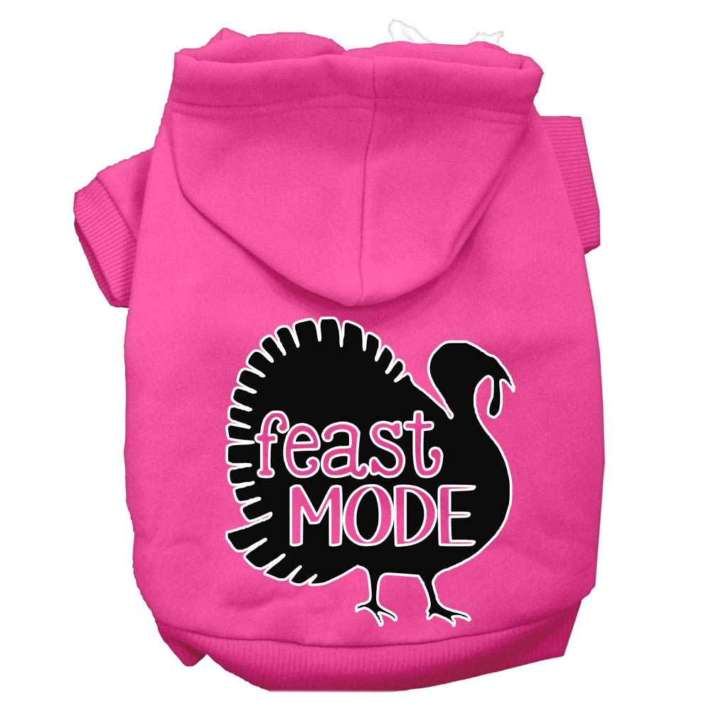 Feast Mode Screen Print Dog Hoodie Bright Pink XL